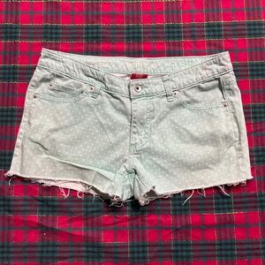 Merona Mint Green Polka Dot Jean Shorts